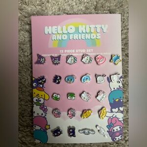 Sanrio Hello Kitty Silver Stud Earrings Set